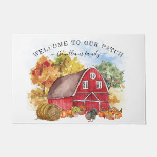 Welcome to our Patch Autumn Pumpkin Farmhouse Doormat