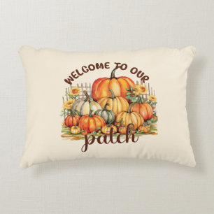 Welcome to Our Patch – Cosy Pumpkin Patch Decorative Cushion