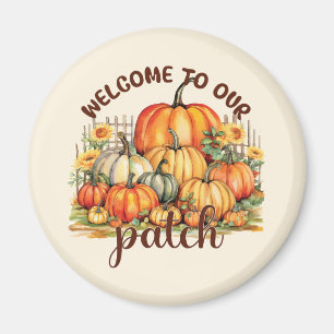 Welcome to Our Patch – Cosy Pumpkin Patch Magnet