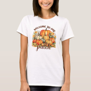 Welcome to Our Patch – Cosy Pumpkin Patch T-Shirt
