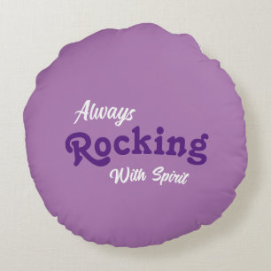 Welcome To Our Porch / Always / Purple / Round Cushion