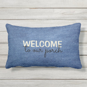 WELCOME to our porch Editable Patio Lumbar Cushion