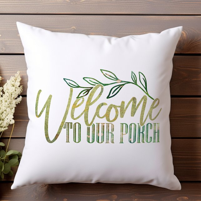 Welcome to our Porch Green Floral Fun Cushion (Creator Uploaded)