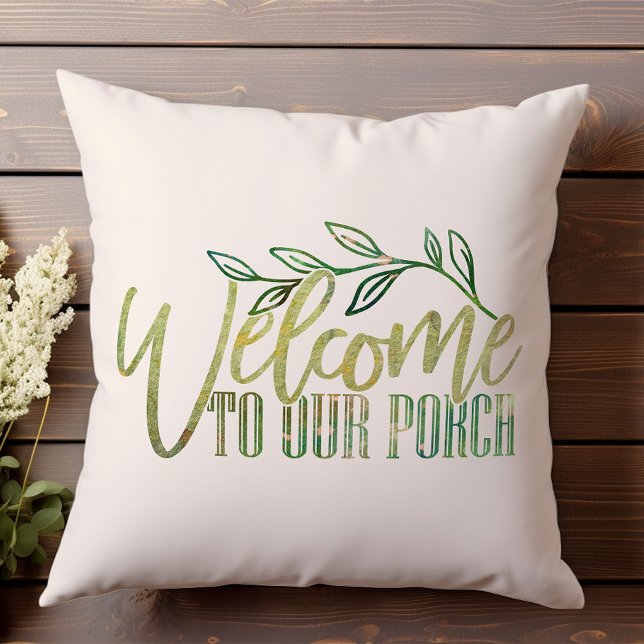 Welcome to our Porch Green Floral Fun Outdoor Pill Cushion (Creator Uploaded)