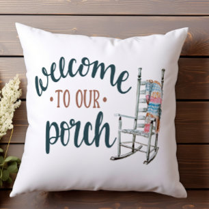 Welcome to Our Porch Rocking Chair Home Cushion