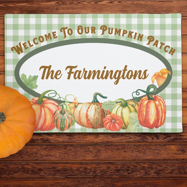 Welcome To Our Pumpkin Patch Family Name Doormat (Creator Uploaded)