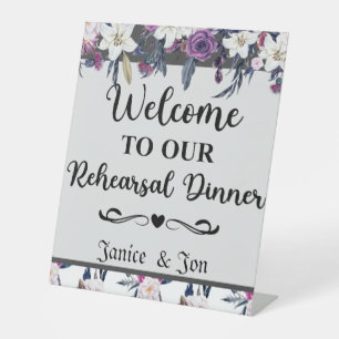 Welcome to Our Rehearsal Dinner Gothic Wedding Pedestal Sign