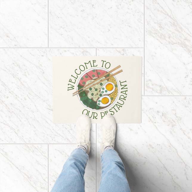 Welcome to Our Restaurant Ramen Noodles Japanese Doormat (Indoor)