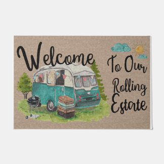 Welcome To Our Rolling Estate Camping Doormat