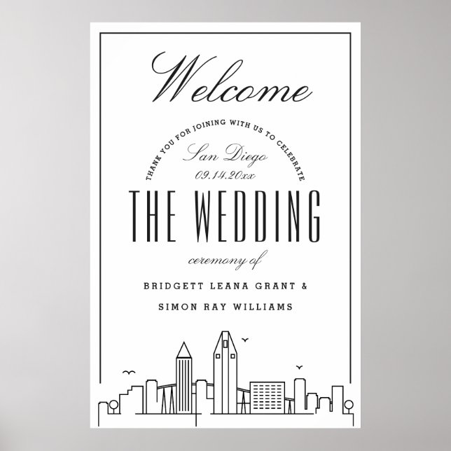 Welcome to Our San Diego Wedding! Poster (Front)