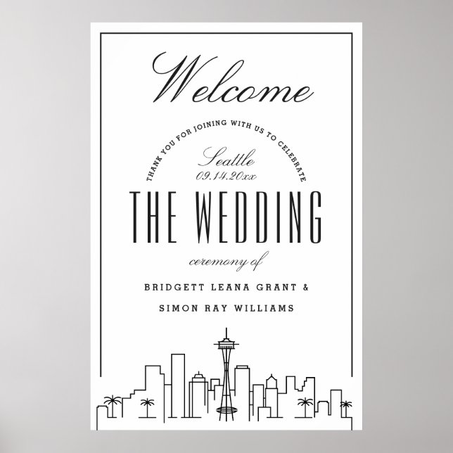 Welcome to Our Seattle Wedding! Poster (Front)