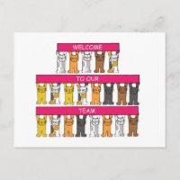 Welcome to Our Team Cartoon Cats