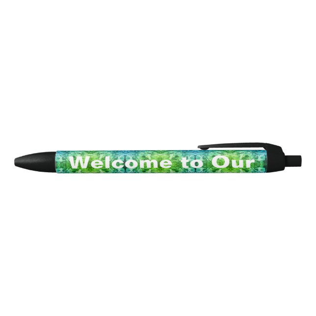 Welcome to Our Team Marble Green Blue Professional Black Ink Pen (Top)