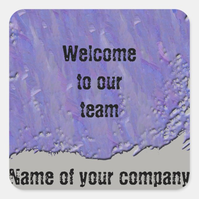 Welcome to Our Team Office Employee New Hire Square Sticker (Front)
