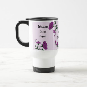 Welcome to Our Team Purple Flower New Employee Travel Mug