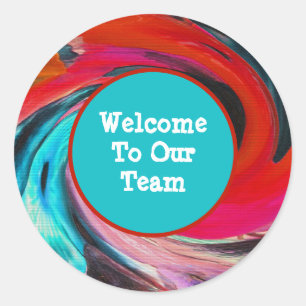 Welcome To Our Team Vivid Tie Dye New Employee Classic Round Sticker