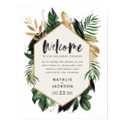 Welcome to our unplugged ceremony tropical foliage