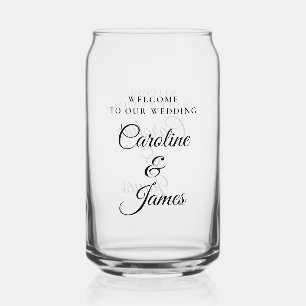 Welcome to Our Wedding  Add Name  Can Glass