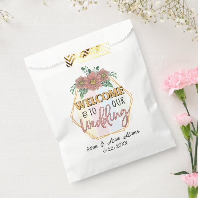 Welcome to our Wedding add names date Favour Bag (Sealed)