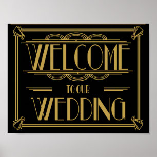 Welcome to our wedding Art Deco Print