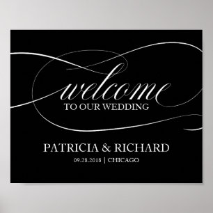 Welcome To Our Wedding Black Sign