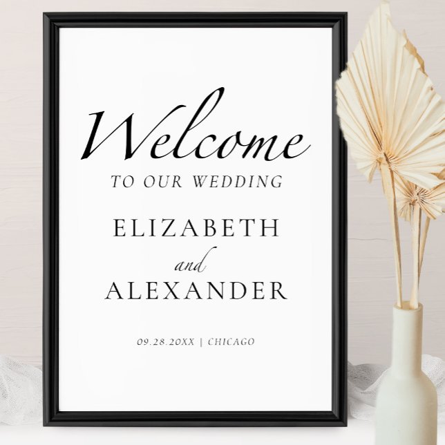 Welcome to our Wedding Black & White Welcome Sign (Creator Uploaded)
