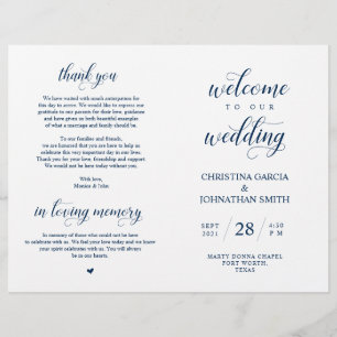 Welcome to our Wedding Ceremony, Foldable Program