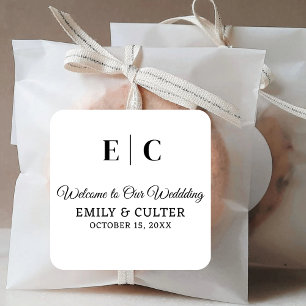 Welcome To Our Wedding Destination Wedding Welcome Square Sticker