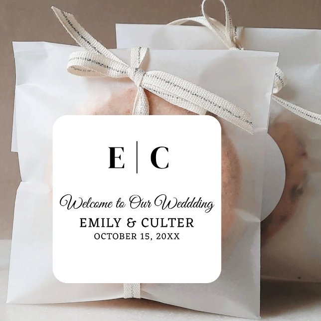 Welcome To Our Wedding Destination Wedding Welcome Square Sticker (Creator Uploaded)