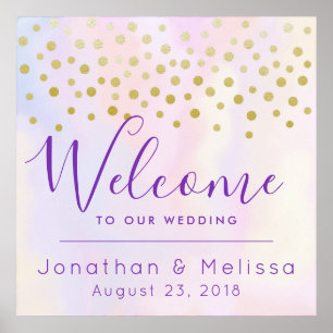 Welcome to our Wedding Faux Gold Confetti Poster