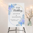 Welcome to Our Wedding Floral Gold Geometric Sign