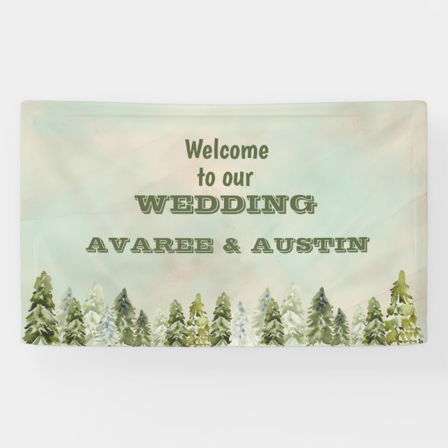 Welcome To our Wedding Forest Banner (Horizontal)
