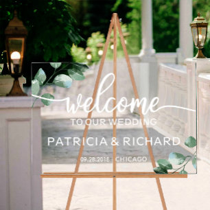 Welcome to our Wedding Greenery Sign