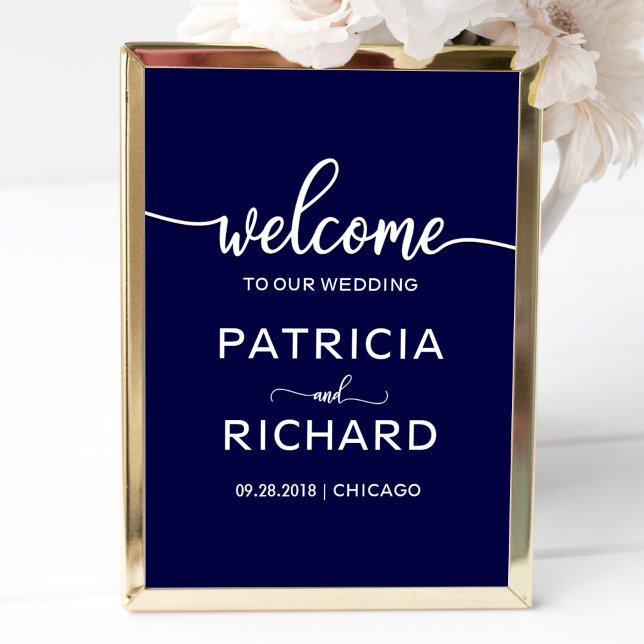 Welcome to our Wedding | Navy Blue Sign (Creator Uploaded)
