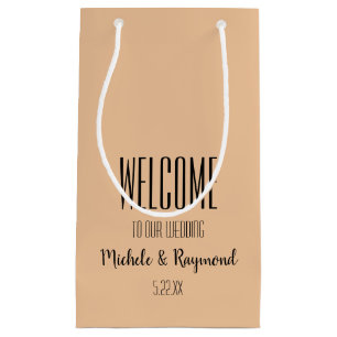 Welcome to Our Wedding PEACH Small Gift Bag