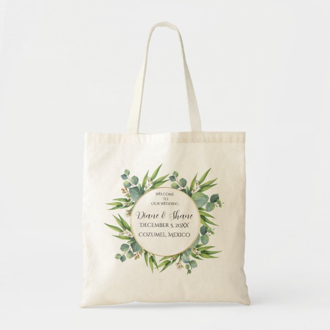 Welcome to Our Wedding Personalised Wedding Tote Bag (Front)