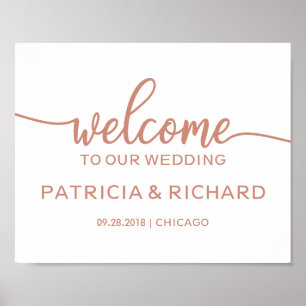 Welcome to our Wedding Rose Gold Sign