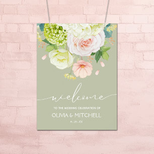 Welcome to Our Wedding Sage Green Poster