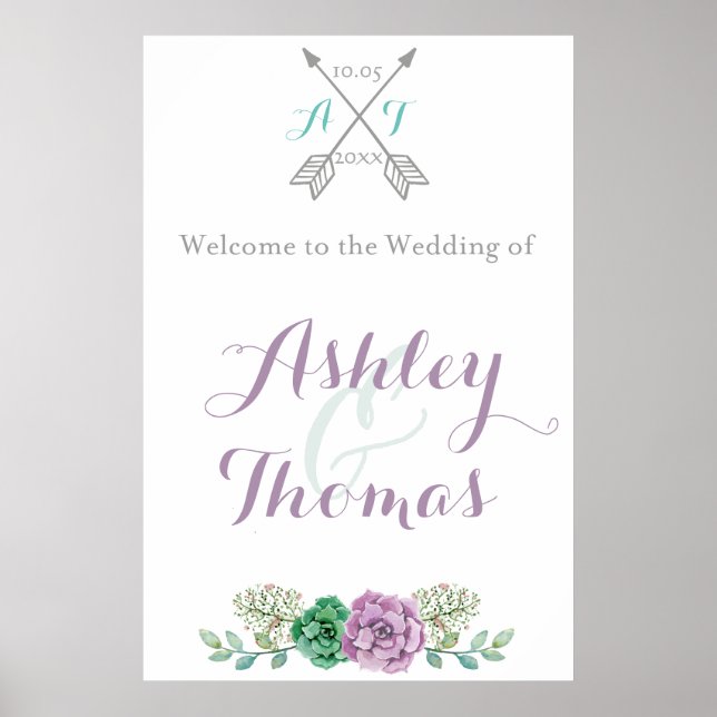 Welcome to our wedding sign | Floral | bothanical (Front)