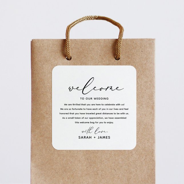 Welcome to our Wedding Welcome Bag Label Sticker (Creator Uploaded)