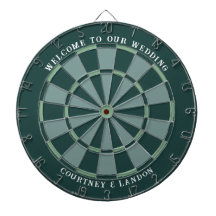Welcome to Our Wedding Welcome Sign Emerald Dartboard