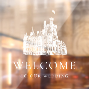 Welcome to Our Wedding White Venue Illustration