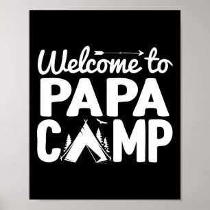 Welcome To Papa Camp Distressed Camping Poster