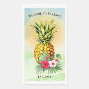 Welcome to Paradise Pineapple Paper Napkins