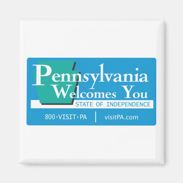 Welcome to Pennsylvania - USA Road Sign Magnet (Front)
