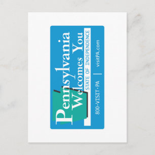 Welcome to Pennsylvania - USA Road Sign Postcard