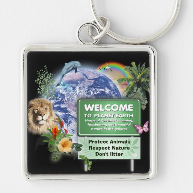 Welcome to Planet Earth Key Ring (Front)