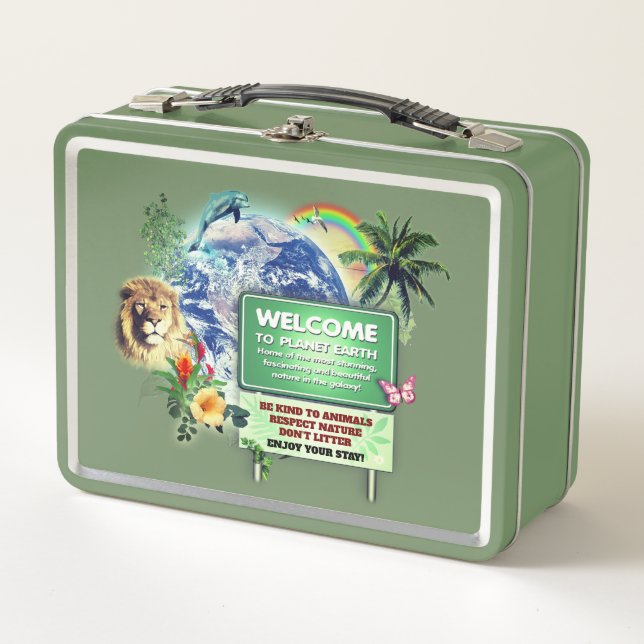 Welcome to Planet Earth Metal Lunchbox (Front)