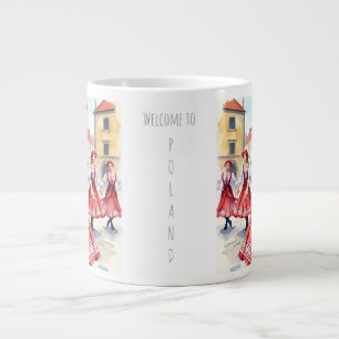 Welcome to Poland, Krakow, Vacation, Trip Large Coffee Mug