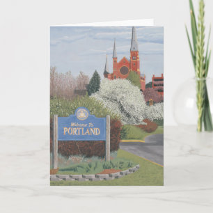 Welcome to Portland Maine Thank You Card